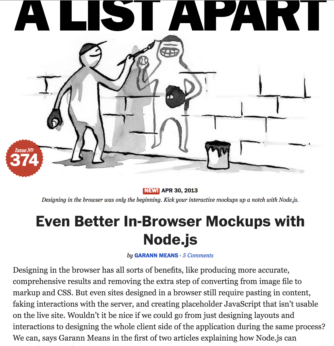 A List Apart homepage